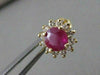 ANTIQUE 2.15CTW DIAMOND RUBY 14KT YLW GOLD ROUND CLUSTER PUSHBACK EARRINGS #1765