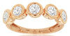 ESTATE 1.0CT DIAMOND 14KT ROSE GOLD CLASSIC ROUND 5 STONE BEZEL ANNIVERSARY RING