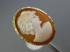 ESTATE 14KT YELLOW GOLD CAMEO RING. 3D OVAL HANDCRAFTED DIAMOND CUT DESIGN