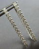 ESTATE LARGE 1.52CT DIAMOND 14K WHITE GOLD INSIDE OUT RECTANGULAR HOOP HANGING EARRINGS