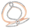 ESTATE WIDE .28CT DIAMOND 14KT ROSE GOLD CLASSIC CRISS CROSS INFINITY LOVE RING