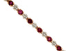 ESTATE 4.47CT DIAMOND & AAA RUBY 14KT ROSE GOLD 3D MULTI FLOWER TENNIS BRACELET