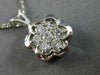 ESTATE .45CT DIAMOND 14KT WHITE GOLD FLOATING BEZEL CLUSTER FLOWER PENDANT #6378