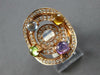 EXTRA LARGE 2.64CT DIAMOND & AAA MULTI GEM 14K ROSE GOLD MULTI CIRCULAR FUN RING