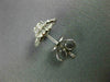 ESTATE .68CT DIAMOND 18KT WHITE GOLD 3D OPEN FLOWER SOLITAIRE STUD EARRINGS