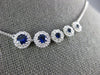 .97CT DIAMOND & AAA SAPPHIRE 18K WHITE GOLD 3D 5 STONE SIDEWAYS JOURNEY NECKLACE