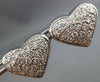 ESTATE 1.70CT DIAMOND 14KT WHITE GOLD 3D PAVE HEART SHAPE LOVE EARRINGS #21492