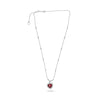 LARGE 4.18CT DIAMOND & AAA RUBY 18KT WHITE GOLD HEART SHAPE BY THE YARD NECKLACE