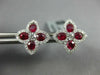 ESTATE 2.19CT DIAMOND & AAA RUBY 18KT WHITE GOLD 3D FLOWER CLASSIC STUD EARRINGS