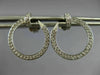 ESTATE .62CT DIAMOND 18KT WHITE GOLD 3D SIDEWAYS ROUND NAIL FUN HOOP EARRINGS