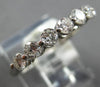 ESTATE .78CT DIAMOND 14KT WHITE GOLD ROUND 7 STONE SHARED PRONG ANNIVERSARY RING