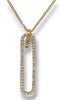 .54CT DIAMOND 18KT YELLOW GOLD ROUND & BAGUETTE OVAL LOVE KNOT FLOATING PENDANT