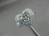 ESTATE LARGE 2.06CT WHITE & GREY TRILLION DIAMOND 18K WHITE GOLD ENGAGEMENT RING