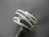 ESTATE LARGE 1.07CT DIAMOND 18KT WHITE GOLD 3D MULTI ROW CRISS CROSS LOVE RING