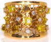 2.71CT PINK & FANCY YELLOW DIAMOND 18KT YELLOW & ROSE GOLD MULTI SHAPE WEB RING