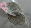 ESTATE LARGE .88CT ROUND DIAMOND 18K WHITE GOLD 3D PAVE INFINITY OVAL LOVE RING