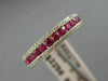 ESTATE .64CT DIAMOND & RUBY 18KT ROSE GOLD SEMI ETERNITY 3 ROW ANNIVERSARY RING