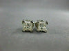 ESTATE .80CT DIAMOND 14KT WHITE GOLD PRINCESS CUT STUD EARRINGS H VVS/VS #5975