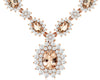 4.75CT DIAMOND & AAA MORGANITE 14K ROSE GOLD OVAL & ROUND COCKTAIL LOVE NECKLACE