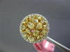 GIA LARGE 2.87CT WHITE & FANCY YELLOW DIAMOND 18KT TWO TONE GOLD 3D CLUSTER RING