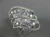 ESTATE LARGE 1.23CT DIAMOND 18K WHITE GOLD CLUSTER MULTI ROW WAVE SWIRL FUN RING