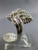 LARGE 1.52CT DIAMOND 14KT WHITE GOLD 3D ROUND & BAGUETTE CLUSTER FLORAL FUN RING