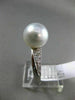 ESTATE .14CT DIAMOND 14KT WHITE GOLD AAA SOUTH SEA PEARL 3D PAVE SOLITAIRE RING