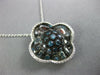 1.25CT WHITE & BLUE DIAMOND 14K WHITE GOLD 4 LEAF CLOVER FLOWER FLOATING PENDANT