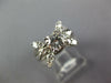 ANTIQUE .61CT DIAMOND 14KT WHITE GOLD ROUND FLOWER INSERT ENGAGEMENT RING #27066