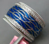 WIDE .45CT DIAMOND & BLUE ENAMEL 18KT WHITE GOLD ETERNITY COMFORT FIT FUN RING