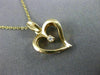 ESTATE .03CT DIAMOND 14KT YELLOW GOLD CLASSIC SOLITAIRE OPEN HEART PENDANT 21719