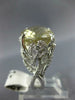 ESTATE WIDE 8.90CT DIAMOND & AAA YELLOW TOPAZ 18K WHITE GOLD FILIGREE RING #2303