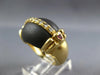 ESTATE .30CT DIAMOND & AAA RUBY & BLACK ONYX 18K YELLOW GOLD 3D ITALIAN FUN RING