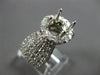 LARGE 1.82CT DIAMOND 18K WHITE GOLD ROUND HALO SEMI MOUNT ENGAGEMENT RING #27723