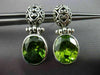 ESTATE 4CT AAA EXTRA FACET PERIDOT 925 SILVER 3D FILIGREE HANGING EARRINGS 25475