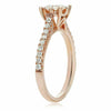ESTATE .72CT DIAMOND 14KT ROSE GOLD 3D ROUND SOLITAIRE CLUSTER ENGAGEMENT RING