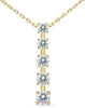 ESTATE .50CT DIAMOND 14K YELLOW GOLD 5 STONE GRADUATING JOURNEY FLOATING PENDANT