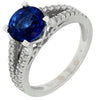 Estate 2.73Ct Diamond & AAA Sapphire 14Kt White Gold Round Classic Friendship Love Ring
