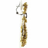 EXTRA LARGE 14.62CT MULTI COLOR DIAMOND 18KT TWO TONE GOLD TEAR DROP EARRINGS