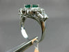 ESTATE LARGE 2.26CT DIAMOND & AAA EMERALD 18K WHITE GOLD 3D HALO ENGAGEMENT RING