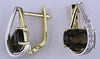 3.77CT DIAMOND & AAA SMOKEY TOPAZ 14KT YELLOW GOLD CUSHION CUT HANGING EARRINGS