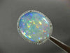 ESTATE EXTRA LARGE 10.92CT DIAMOND & AAA OPAL 14KT WHITE GOLD 3D OVAL HALO RING