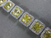 LARGE 1.86CT WHITE & FANCY YELLOW DIAMOND 18KT TWO TONE GOLD 3D TENNIS BRACELET