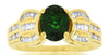 2.75CT DIAMOND & AAA GREEN GARNET 14KT YELLOW GOLD OVAL CLASSIC ENGAGEMENT RING