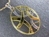 ESTATE LARGE .32CT DIAMOND 18KT WHITE & YELLOW GOLD OVAL CRISS CROSS FUN PENDANT
