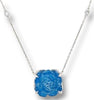 LARGE 22.55CT DIAMOND & AAA AQUAMARINE 18K WHITE GOLD BY THE YARD LOVE NECKLACE