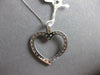 ESTATE .60CT DIAMOND 18KT WHITE GOLD 3D CLASSIC OPEN HEART LOVE FLOATING PENDANT