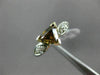 1CT ROUND & TRILLON WHITE & FANCY YELLOW DIAMOND 14KT WHITE GOLD ENGAGEMENT RING