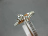 ESTATE .65CT DIAMOND 14KT WHITE & ROSE GOLD 3D TWO STONE SIDE BY SIDE LOVE RING