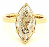 ESTATE LARGE 5.04CT FANCY YELLOW DIAMOND 18K YELLOW GOLD MARQUISE SOLITAIRE RING